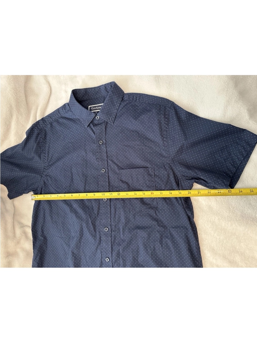 Flawless Blue Polka Dot Men’s Medium Short Sleeve Button Up Shirt By Club Room - Picture 5 of 9
